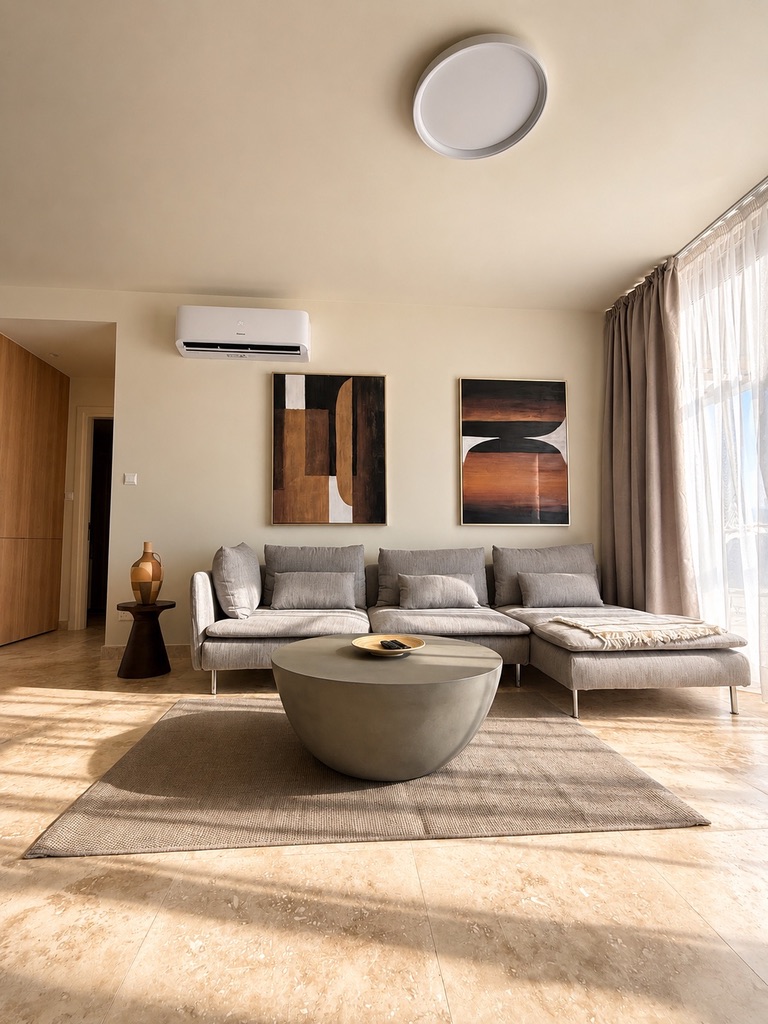 Living room of a residential property managed by Liveo Homes in Paphos, Cyprus