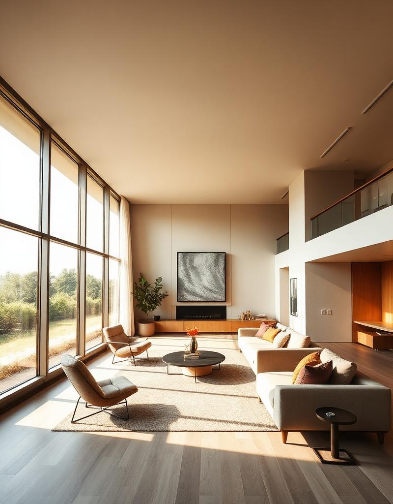 Bright Mediterranean living room interior at a Liveo Homes property