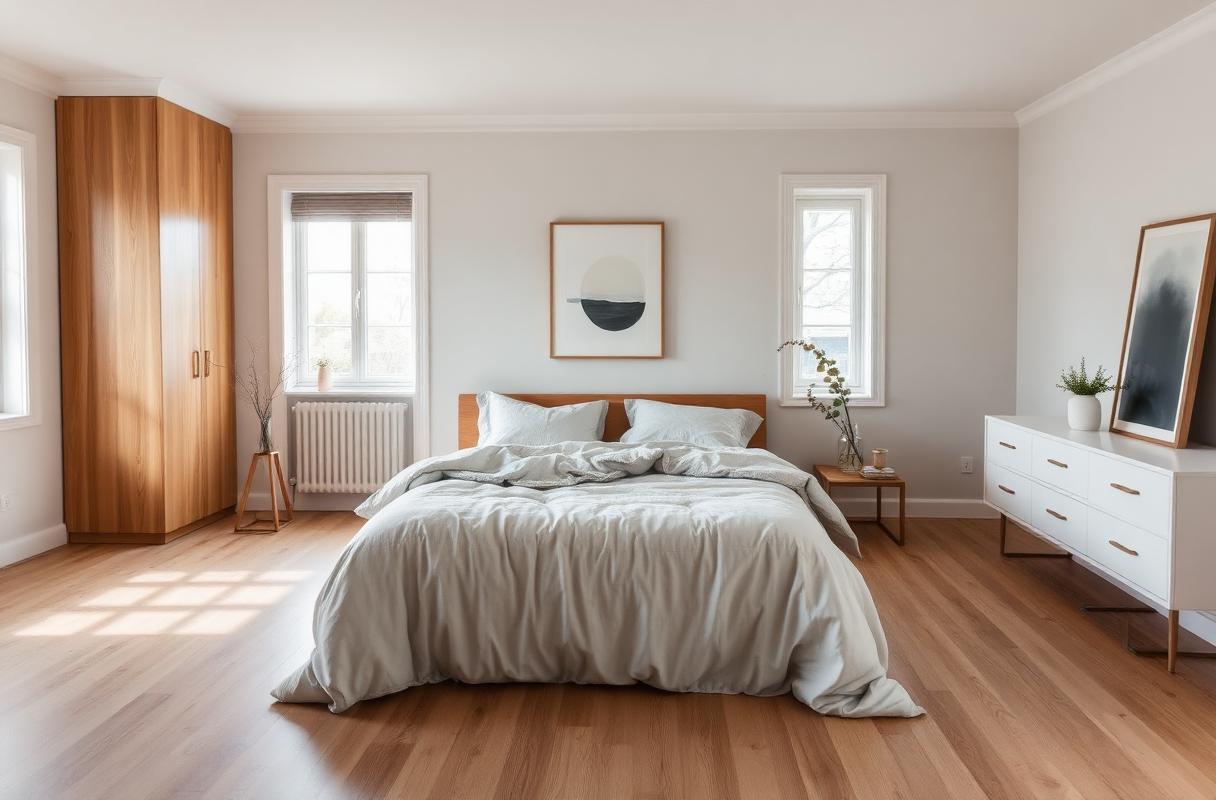 Bright holiday bedroom at a Liveo Homes apartment in Paphos